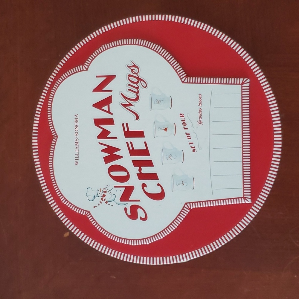 Williams-sonoma snowman Chef mugs
